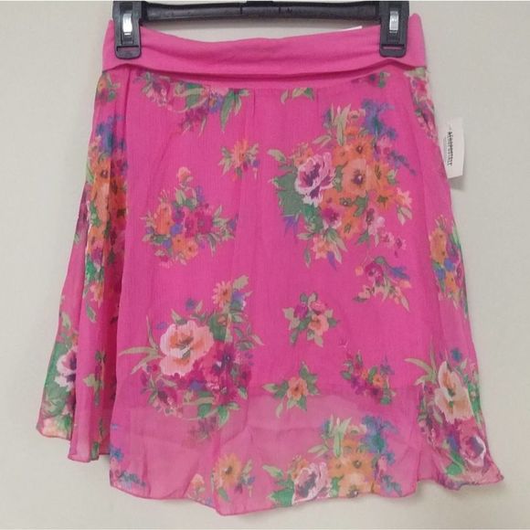 Aeropostale Pink Floral Overlay Skirt S/P - Picture 1 of 8